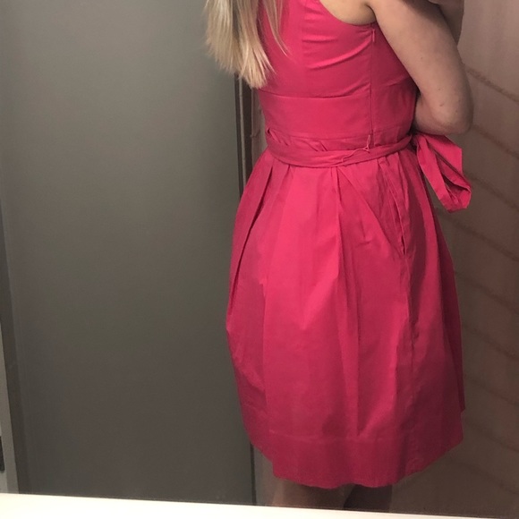 White House Black Market Pink Dress Ruffled Collar - Picture 4 of 12